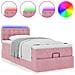 Struttura Letto Pouf con Materasso Rosa 100x200 cm Velluto - Foto miniatura 5