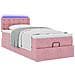 Struttura Letto Pouf con Materasso Rosa 100x200 cm Velluto - Foto miniatura 6