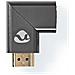 Connettore Adattatore Hdmi Verso Hdmi Femmina Ad Angolo Retto In Alluminio, Grigio - Foto miniatura 2