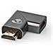 Connettore Adattatore Hdmi Verso Hdmi Femmina Ad Angolo Retto In Alluminio, Grigio - Foto miniatura 1
