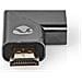 Connettore Adattatore Hdmi Verso Hdmi Femmina Ad Angolo Retto In Alluminio, Grigio - Foto miniatura 5