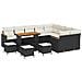 Set Divano da Giardino con cuscino 13 pcs Nero Poly Rattan - Foto miniatura 1