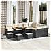 Set Divano da Giardino con cuscino 13 pcs Nero Poly Rattan - Foto miniatura 2