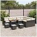 Set Divano da Giardino con cuscino 13 pcs Nero Poly Rattan - Foto miniatura 3