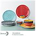 Piatti da Cena in Ceramica da 26.5CM, Set di Piatti per Pasta e Insalata in Porcellana - Set di 6, Colori Vibranti - Foto miniatura 2