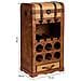 Baul Porta Bottiglie In Legno Marrone 44x30x85h Cm - Foto miniatura 3