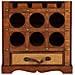 Baul Porta Bottiglie In Legno Marrone 44x30x85h Cm - Foto miniatura 8