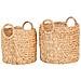 Set Di 2 Cesti Passo Rotondi In Giacinto D'acqua Naturale Con Manici - 30 E 35 Cm - Foto miniatura 1