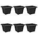 Vaso quadrato per fiori 6 pcs Nero 43 x 43 x 33,5 cm Plastica - Foto miniatura 1