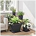 Vaso quadrato per fiori 6 pcs Nero 43 x 43 x 33,5 cm Plastica - Foto miniatura 4