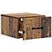Mobiletto da notte a muro Legno antico 34,5 x 33 x 20 cm - Foto miniatura 3