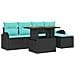 Set Divano da Giardino con archiviazione 6 pcs Nero Poly Rattan - Foto miniatura 1
