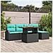 Set Divano da Giardino con archiviazione 6 pcs Nero Poly Rattan - Foto miniatura 2