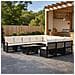 Set Divano da Giardino 12 pz Nero e Bianco Crema polyrattan - Foto miniatura 6