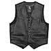 Gilet Custom Moto Chopper Foderato Pelle Classico Bottoni Tasche Nero Xxl - Foto miniatura 1