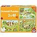 Schmidt And Spiele Puzzle Per Bambini - Famiglie Di Animali - 3x48 Pz - Foto miniatura 1