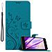 Custodia Compatibile Con Lg K8 2018 In Blu Fiore - Coperchio Protettivo In Design Floreale Con Chiusura Magnetica, Funzione Stand E Slot Per Carte - Foto miniatura 1