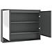 Armadietto A Specchio Per Bagno 80x15x60 Cm Mdf Grigio - Foto miniatura 2