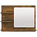 Specchio Da Bagno Rovere Fumo 60x10,5x45cm In Legno Multistrato - Foto miniatura 3