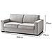 Divano Fisso Manuela, Divano A 2 Posti Large, 100% Made In Italy, Sofà Soggiorno In Tessuto, Con Braccioli Standard, Cm 200x95h90, Grigio - Foto miniatura 4