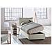 Letto Singolo Luna, Letto Contenitore Con Rivestimento In Tessuto, 100% Made In Italy, Apertura Laterale, Adatto Per Materasso Cm 80x190, Beige - Foto miniatura 2