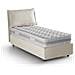Letto Singolo Luna, Letto Contenitore Con Rivestimento In Tessuto, 100% Made In Italy, Apertura Laterale, Adatto Per Materasso Cm 80x190, Beige - Foto miniatura 3