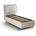 Letto Singolo Luna, Letto Contenitore Con Rivestimento In Tessuto, 100% Made In Italy, Apertura Laterale, Adatto Per Materasso Cm 80x190, Beige - Foto miniatura 4