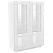 Vetrina Agostino, Credenza A 4 Ante Con Ripiani In Vetro, Mobile Da Soggiorno Multiuso, 100% Made In Italy, Cm 100x41h146, Bianco Lucido - Foto miniatura 8