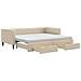 Divano Letto Estraibile Con Cassetti Crema 90x200 Cm In Tessuto - Foto miniatura 1