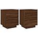 Comodini Con Luci Led 2pz Rovere Marrone In Legno Multistrato - Foto miniatura 2