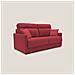 Margot Divano letto matrimoniale con schienale morbido alto in tessuto T02 156 cm (mat. 120x197) rosso - Foto miniatura 1