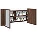 Armadietto Specchio Con Led Da Bagno Rovere Marrone 100x12x45cm - Foto miniatura 1