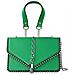 Borsa Trendy Con Manico In Similpelle E Catena Metallica, Verde - Foto miniatura 1