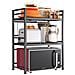 Scaffale Porta Microonde Allungabile 2 Ripiani Mensola Da Cucina In Metallo Nero - Foto miniatura 2