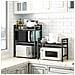 Scaffale Porta Microonde Allungabile 2 Ripiani Mensola Da Cucina In Metallo Nero - Foto miniatura 4