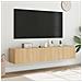 Mobili TV a Parete con Luci LED 2pz Rovere Sonoma 80x35x31 cm - Foto miniatura 4