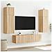 Mobili TV a Parete con Luci LED 2pz Rovere Sonoma 80x35x31 cm - Foto miniatura 8