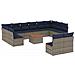 Set Divani Da Giardino 13 Pz Con Cuscini Grigio In Polyrattan - Foto miniatura 2
