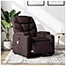 Poltrona Massaggio Reclinabile Elettrica Marrone Scuro Tessuto - Foto miniatura 1