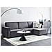 Divano Letto Angolare 3 Posti Romedal Ii Tessuto Grigio Grafite Lato Sinistro - Foto miniatura 1