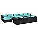 Lusso Casadino -  Set Divani Da Giardino 10 Pz Con Cuscini In Polyrattan Nero - Foto miniatura 1