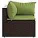 Divani Angolari da Giardino con Cuscini 2pz Polyrattan Marrone - Foto miniatura 4