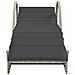 Lettino Prendisole con Cuscino Grigio 60x199x42cm in Polyrattan - Foto miniatura 4