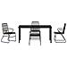 Set da Pranzo Giardiniere 5 Pezzi Nero Rattan PVC - Foto miniatura 7
