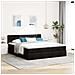 Struttura Letto Pouf con Materassi Nero 200x200 cm in Tessuto - Foto miniatura 4