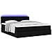 Struttura Letto Pouf con Materassi Nero 200x200 cm in Tessuto - Foto miniatura 6