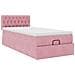Struttura Letto Pouf con Materasso Rosa 100x200 cm Velluto - Foto miniatura 5