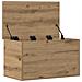 Scatola di stoccaggio  con coperchio in rovere artigianale 60x35x35 cm in legno ingegnerizzato - Foto miniatura 5