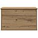 Scatola di stoccaggio  con coperchio in rovere artigianale 60x35x35 cm in legno ingegnerizzato - Foto miniatura 7
