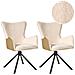 Set Di 2 Sedie Da Pranzo Novi Bouclé Beige Chiaro - Foto miniatura 2